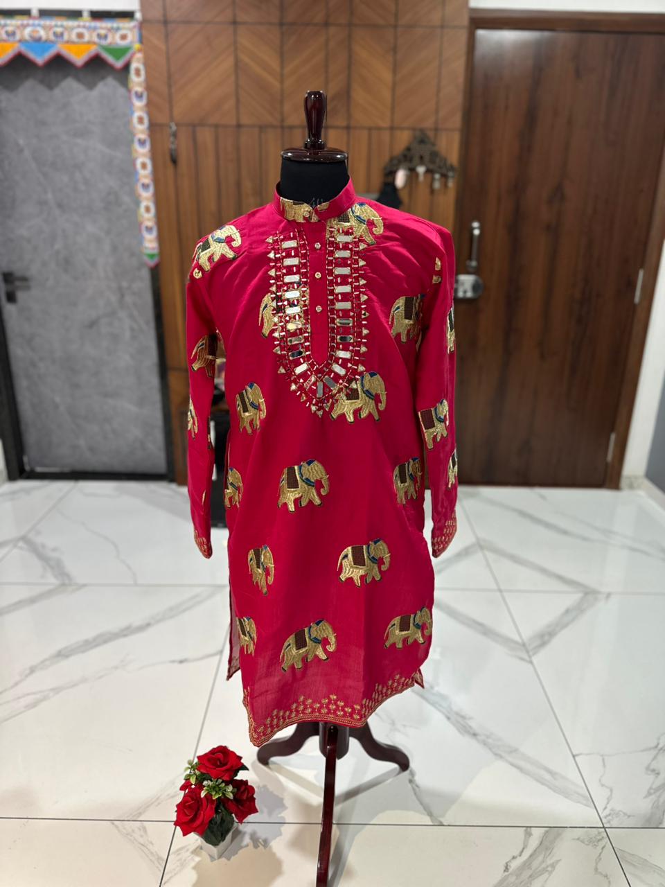 ELEPHANT MIRROR KURTA
